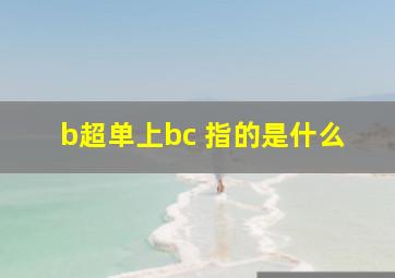 b超单上bc 指的是什么